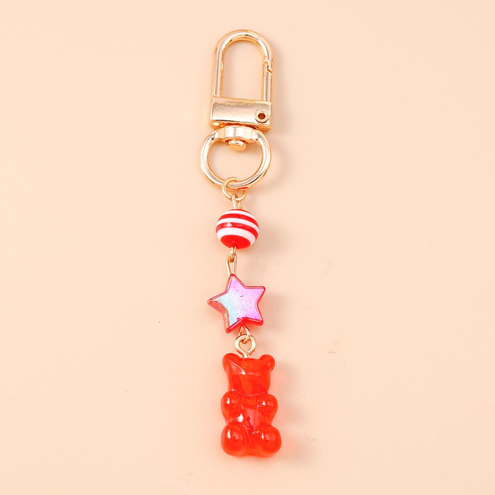 Cute Resin Gummy Bear Key Chain 3D Animal Key Ring Pendants for  Women Girls Handbag DIY Kid's Jewelry Gifts