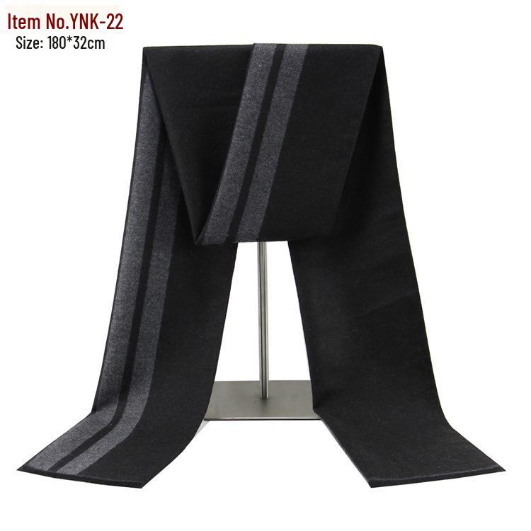 2026 Men's Winter Warm Plaid Scarf - European & American Style, Imitation Cashmere, Long Scarf