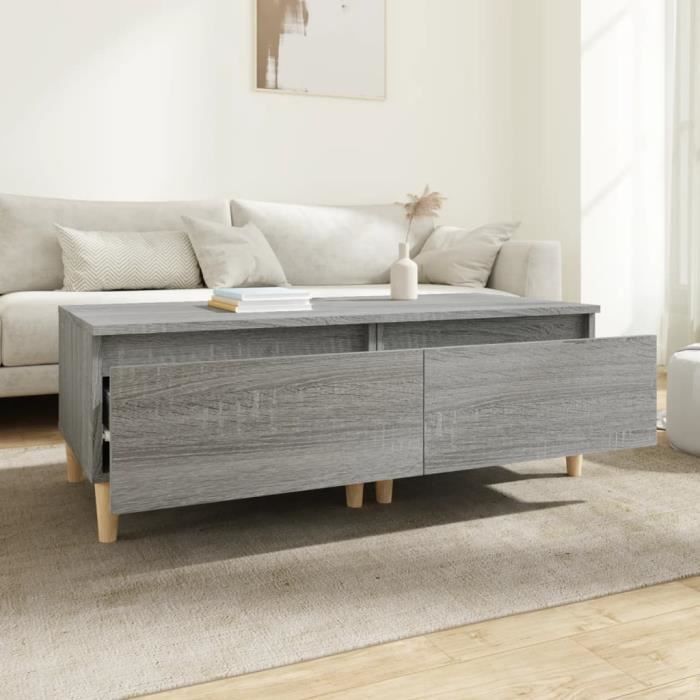 819513 vidaXL Tables d'appoint 2 pcs Sonoma gris 50x46x35 cm Bois ingénierie