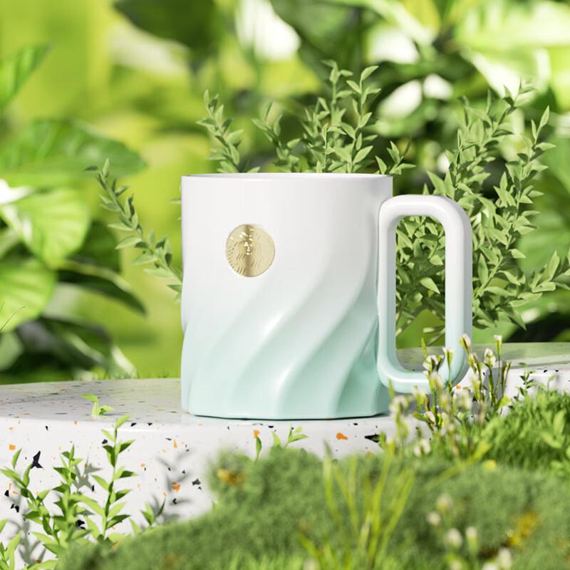 Starbucks Clear Mint Green Badge Ceramic Mug