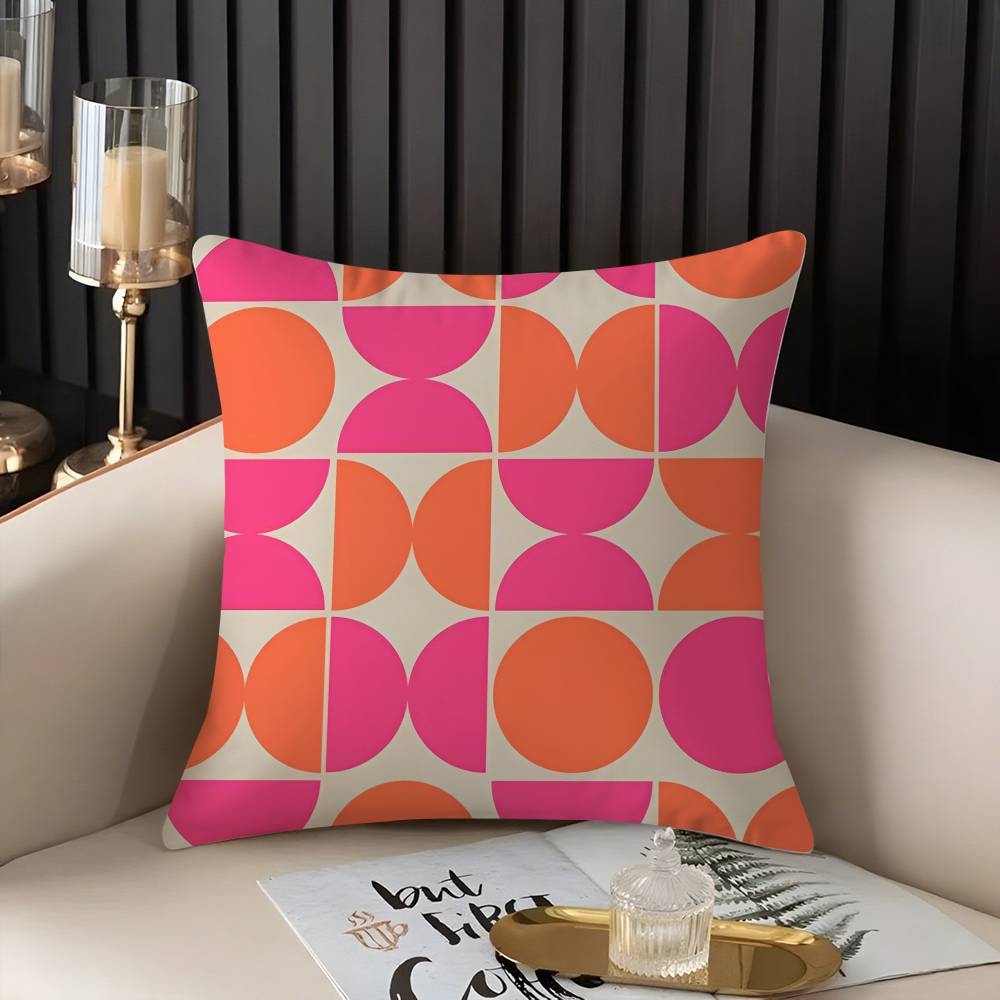Abstract B-Bauhaus Geometry Pillow Case Home Dorm Chair Back Short Plush Double-sided Printing Office Nap Time Cushion Cover