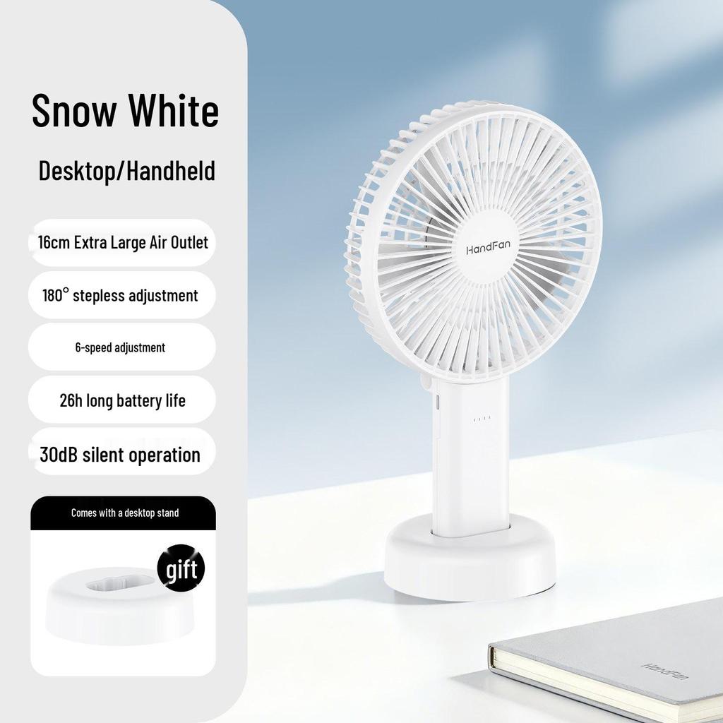 Hand-Held Electric Mini Fan – Silent, Strong Wind, Portable, Ideal for Dorms & Students