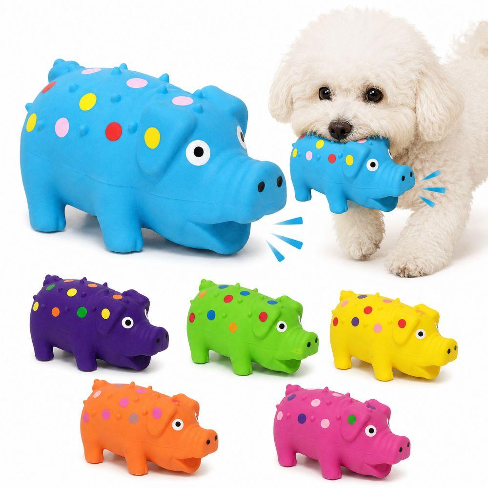 Interactive Latex Spot Grunting Pig Toy Soft Dog Chew Toy  For Small Medium Large Dog