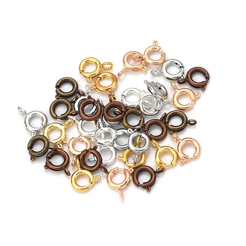 Gold Silver Spring Ring Clasp With Open Jump Ring jewelry Clasp For Chain Necklace Bracelet Connectors Jewelry Making