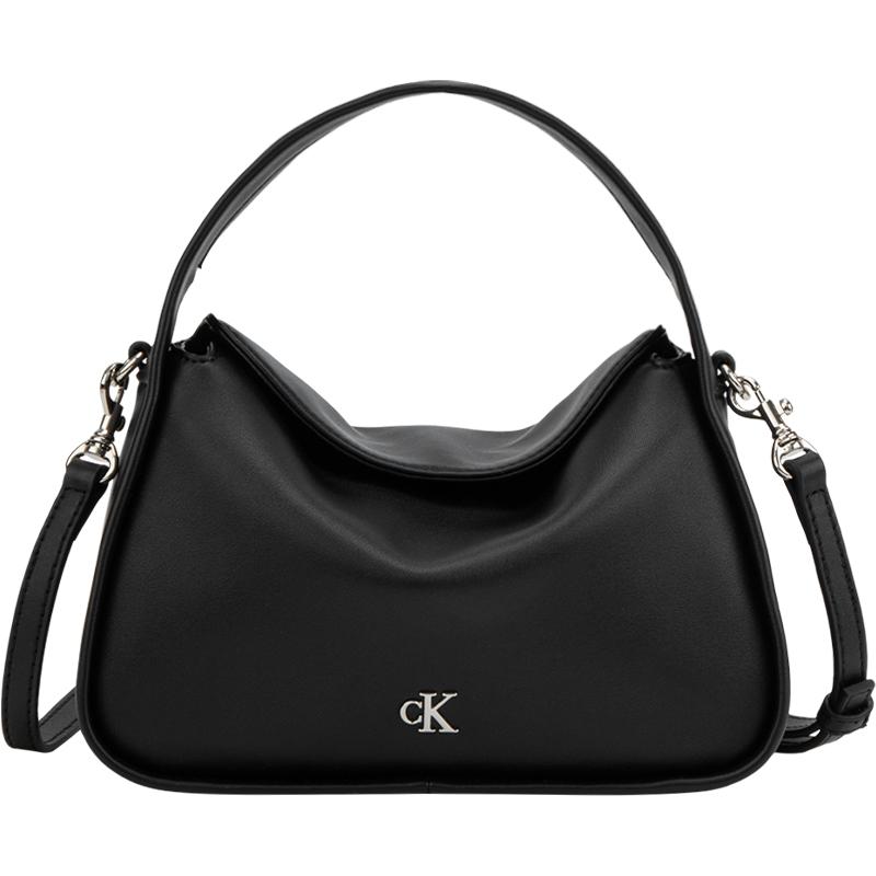 

Calvin Klein Elegant Commuter Metallic Letter Pillow Bag Women Shoulder Bag Space-Black DH3714-UB1 UB1-Space Black