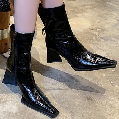 Fashion Fashionable Pointed Toe Women's High Heels 2024 Autumn Winter New Casual Versatile Ladies Square Heel Boots Botas De Mujer