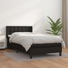 Maison Exclusive - Bed Slat Base with Mattress Black 90x190 Cm Faux Leather