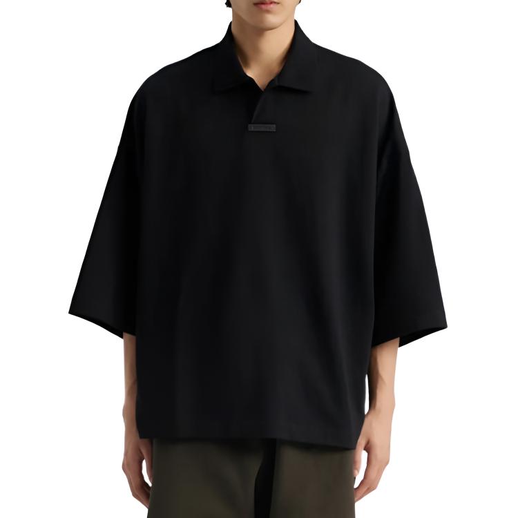 Fear of God Essentials Piqué Polo Schwarz Herren Oberteile 125BT244330F