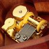 FnLy Antique Engraved Wooden Wind-Up Musical Box,Love Story Musical Box,with Gold-Plating Movement in,Heart-Shaped