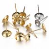 50pcs 3-8mm Stainless Steel Ear Studs Base for Pearl Earrings Earring Base for Jewelry Making DIY Gold Color Accessories
