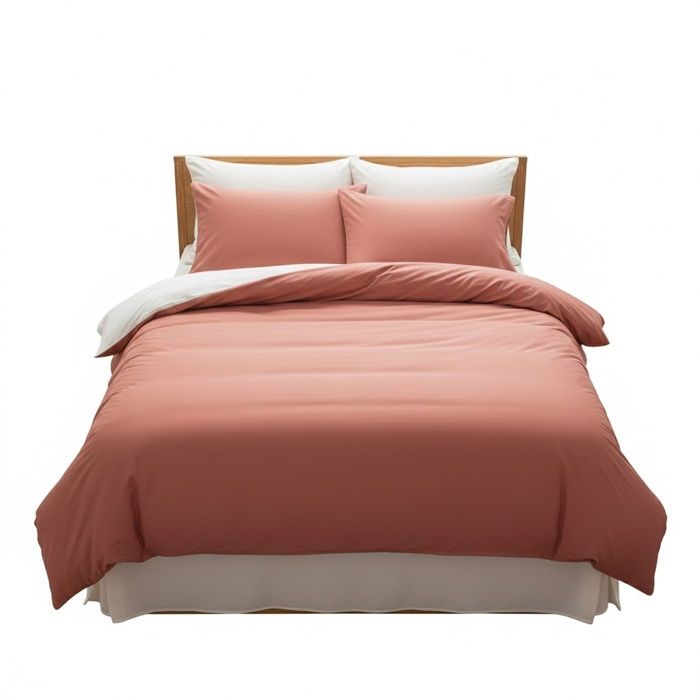 Housse de couette 220 x 240 cm Contemporain uni blush