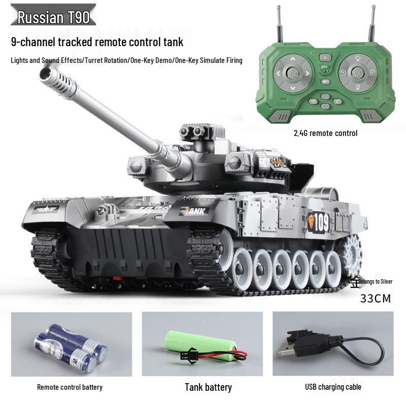 Rechargeable Action Remote Control Tank Car for Kids with Firing Cannon Model