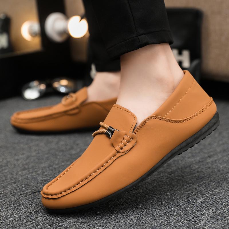 Spring and summer breathable lightweight men's casual shoes, fashionable driving work loafers, flat shoes