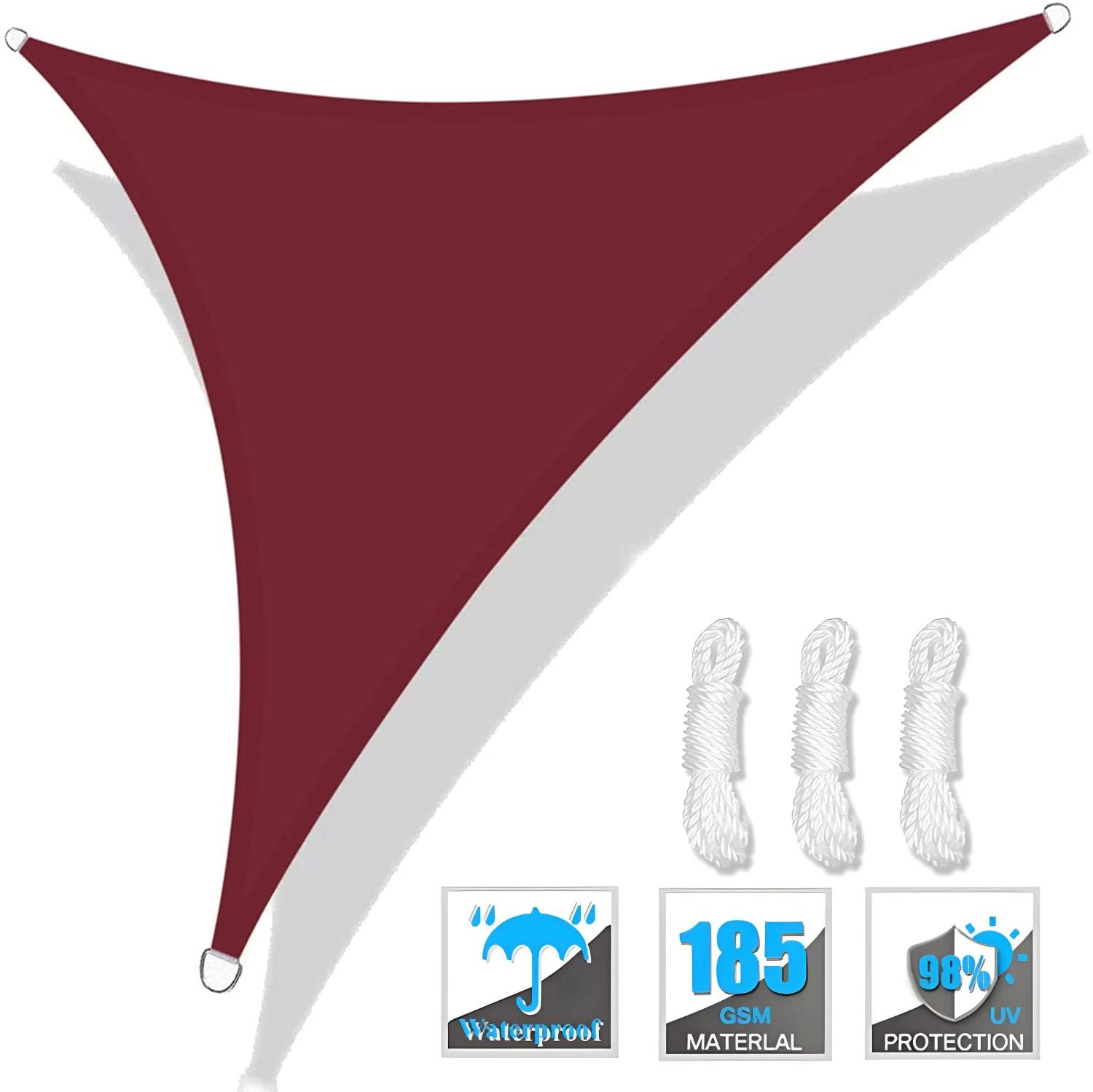 

Triangle Sun Shade Sail Canopy Waterproof UV Block Sunshade Shelter for Outdoor Patio Garden Backyard Cloth UV Protection Awning 250x250x250CM вино красного
