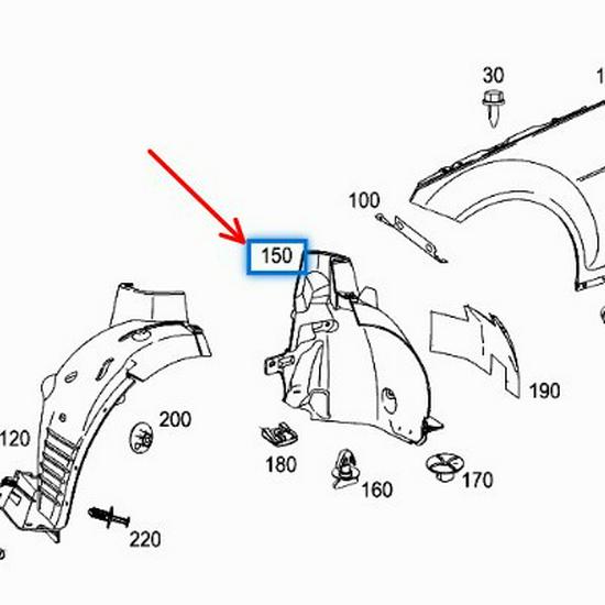 Front Inner Liner for Mercedes-Benz C-Class W204 (2046902730, 2046902830)