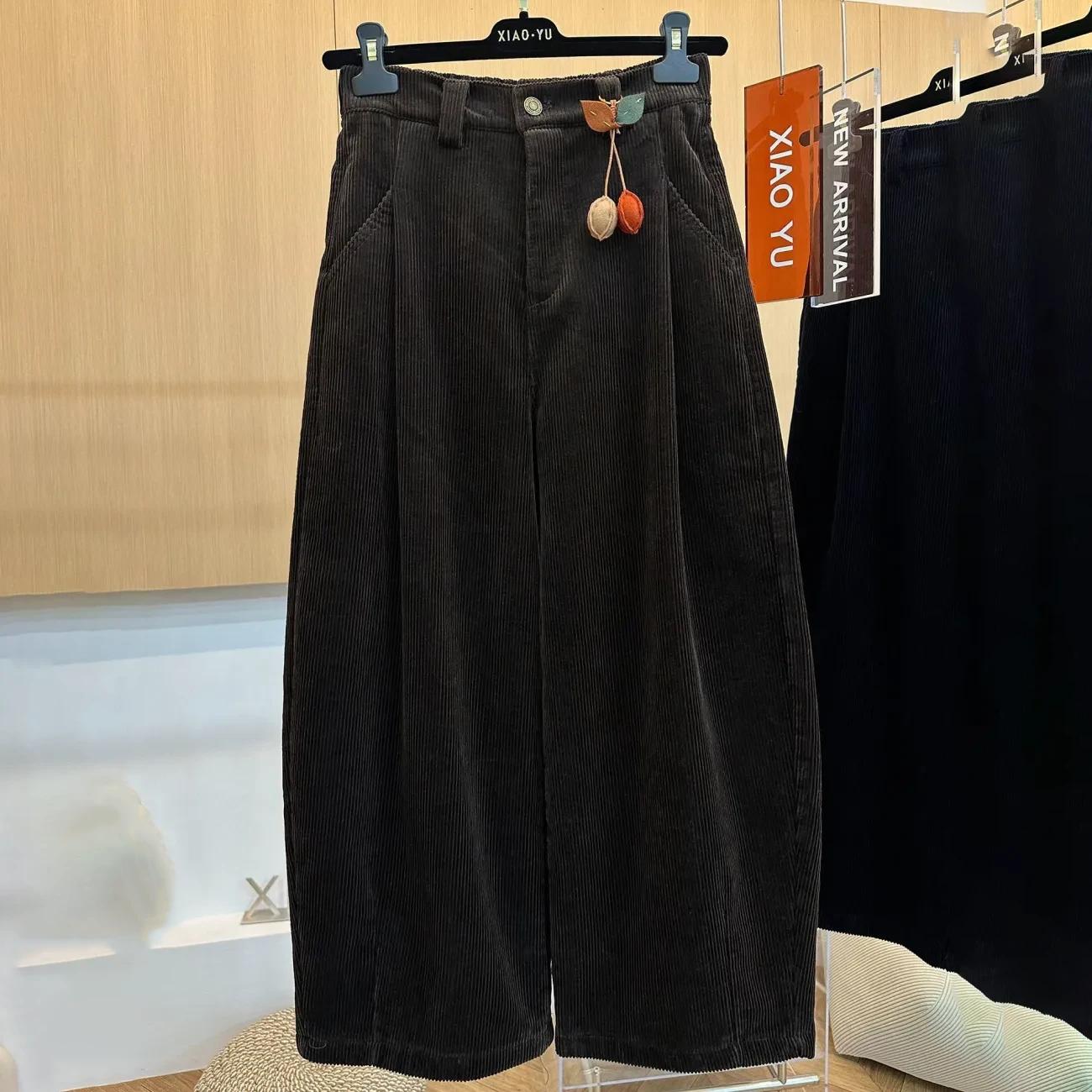 

Pants for Women Plus Size Stretchy Elastic High Waist Long Trousers Solid Colour Casual Wide Leg Pants XXXXL кавовий