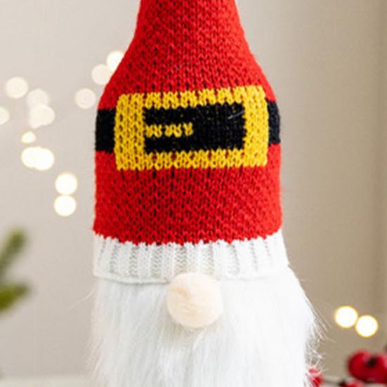 Christmas Wine Bottle Cover Knitted Plush Gnome Wine Bottle Topper Cover for Christmas Dining Table Decor New Year Party Supplies