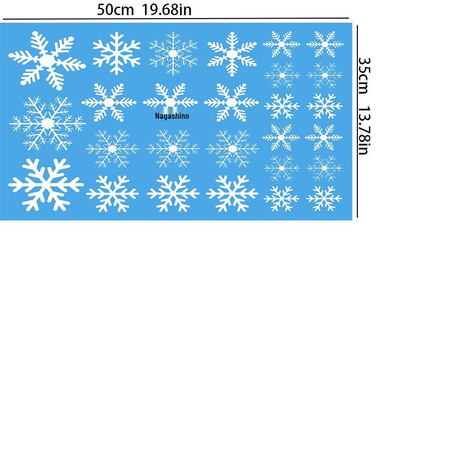 3D Наклейка на окно Рождество Снежинка Олень Сани