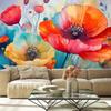 Tapete Blumen Mohnblumen Abstraktion