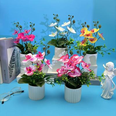 Artificial Flowers, Artificial Flowers Phalaenopsis BonsaiIndoor Living Room Green Plants Potted Plants PropsFlowerpots and Arrangements