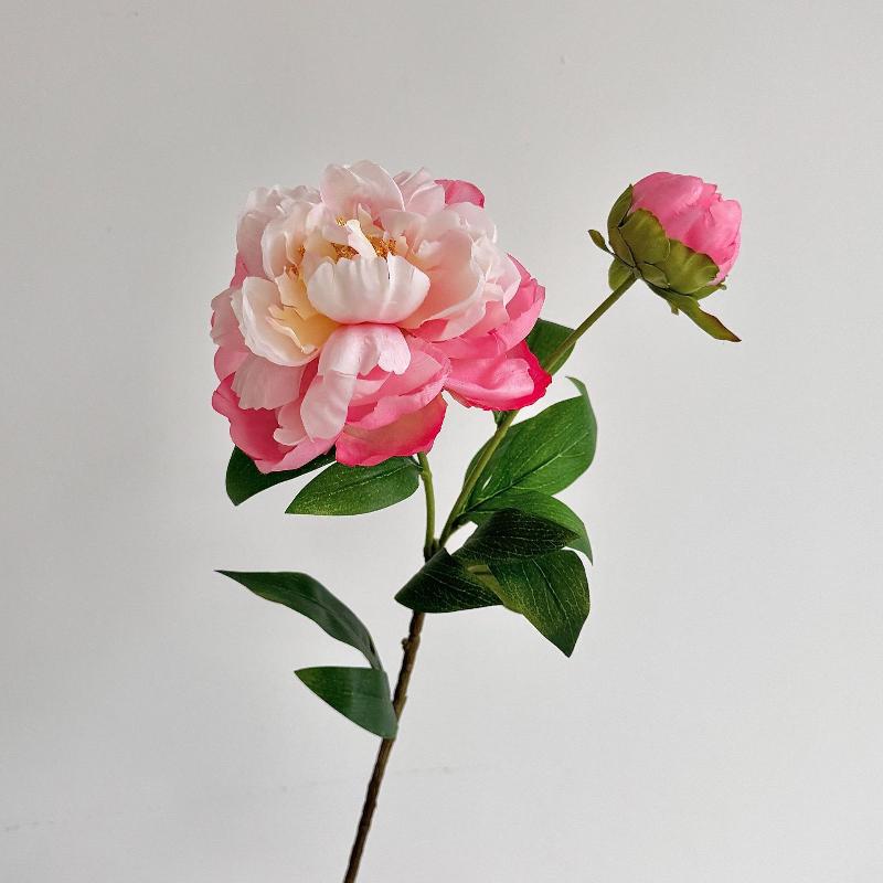 26.8 Inch Artificial Peony Silk Flowers Faux Floral Arrangement for Living Room Table Decor Photography Prop