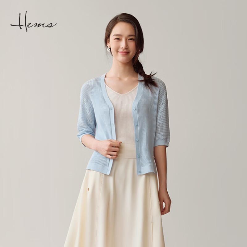 Heirmans Women s V-Neck Mid-Sleeve Knit Cardigan L