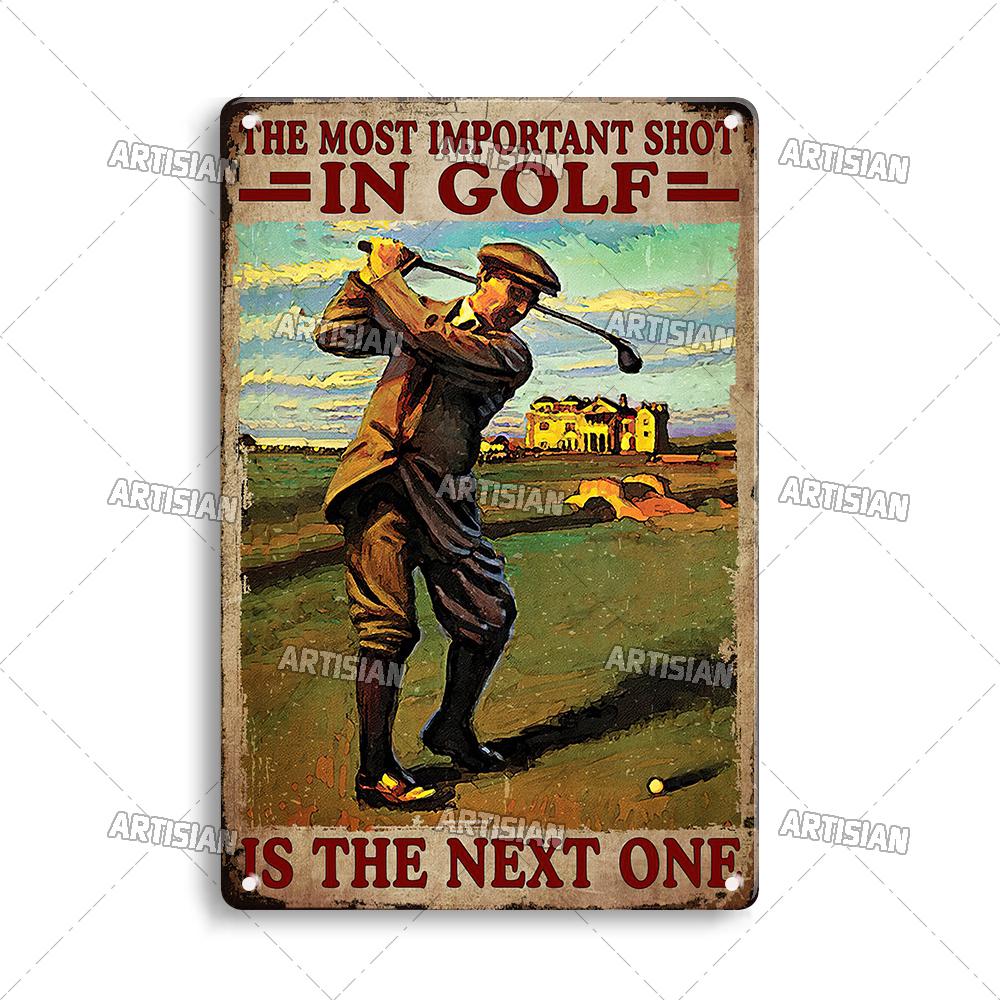 Artisian Golf Golfer Metal Sign Sport Tin Plaque Vintage Decorative Poster Wall Decor Garage Bar Pub Club Hotel Cafe Kitchen