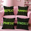 Fun Reduplication Words Cushion Cover Soft Short Plush Double-Sided Printing Home Decor Machine Washable Pillow Case Gift