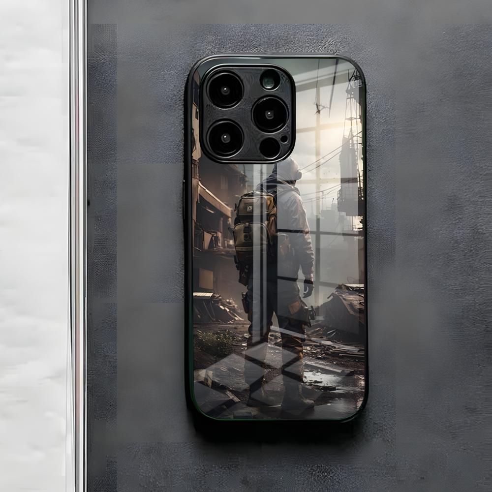 

Ігровий чохол для телефону S-Stalker для IPhone 17 Air 16 E Pro Max 15 14 13 Mini 12 Pro 11 Max Plus Чорна скляна кришка iPhone 13 Mini