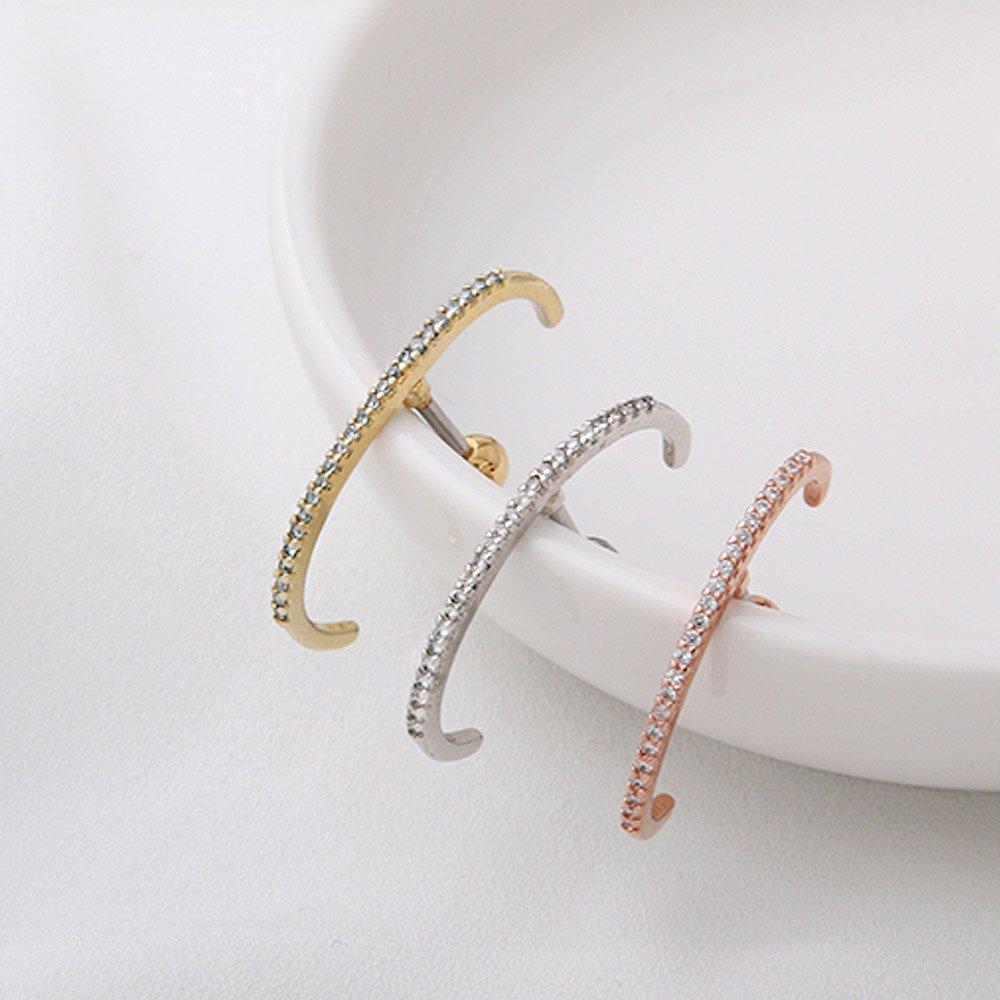 [1+1] Surgical Piercing Cubic Half Ring 3 types, choose 1, sell one side