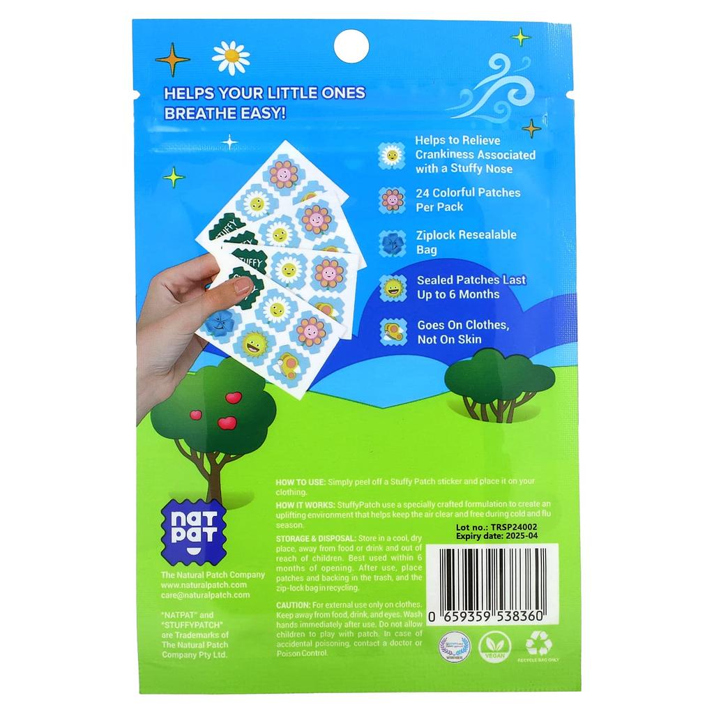 Nat Pet, Stuffy Patches, 24 Pack
