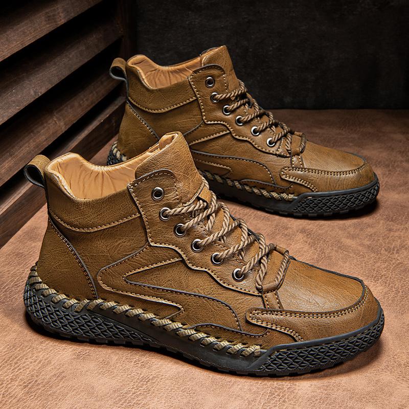 Handmade Genuine Leather Boots Men Shoes Comfortable Ankle Boots For Men Casual Shoes Outdoor Tooling Shoes