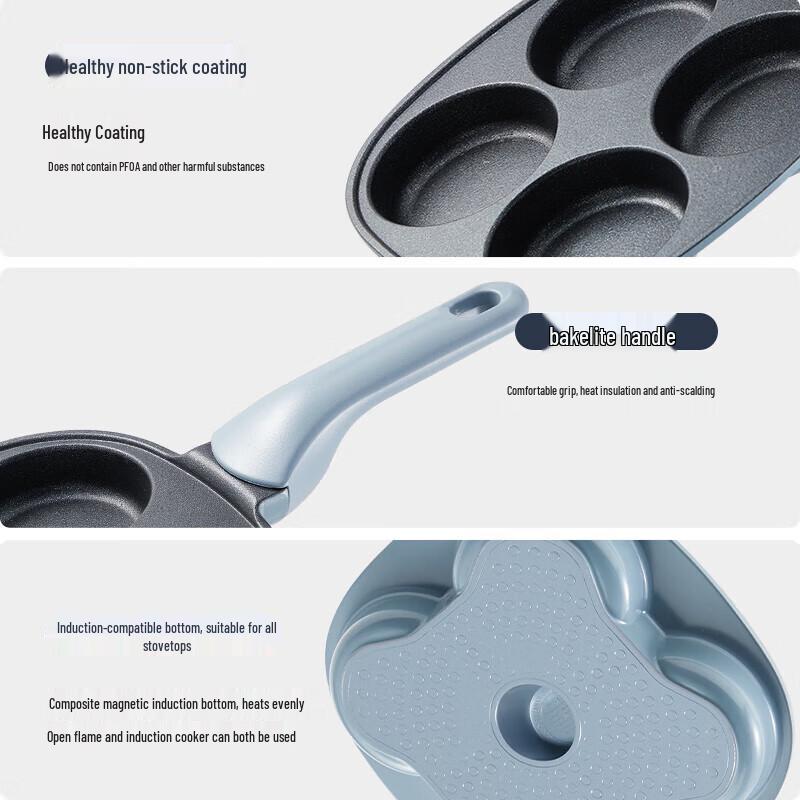 Chui Da Huang 18cm Four-Hole Non-Stick Egg Frying Pan