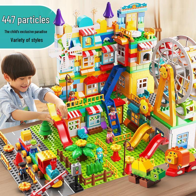 Rotating Windmill & Ferris Wheel Building Blocks Toy for Kids