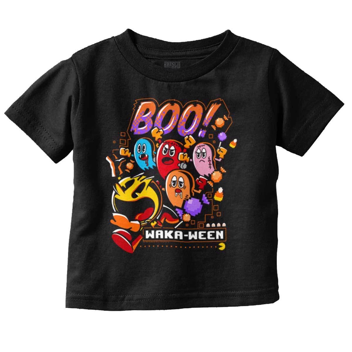 Spooky Halloween PACMAN Waka-Ween Ghosts Toddler Boy Girl Youth T Shirt Tee XL