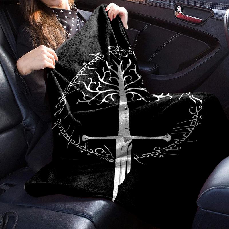 Tree Of Life Sword Symbol Blanket Flannel Blanket for bed, sofa, Camping, Hiking, Picnic Essentials, gift for family Fan gifts