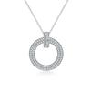 Micro-inlaid Diamond S925 Silver Necklace Women's High-end Round Ring Pendant European and American Personalized Sterling Silver Collarbone Chain