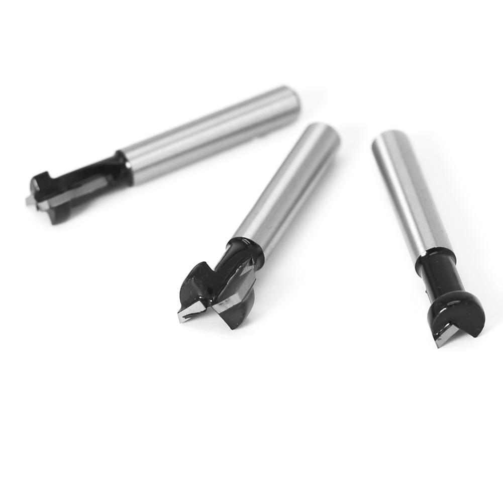 Woodworking Milling Cutter 1/4 Handle Keyhole Cutter, Wood Photo Frame Wall-Mounted T-Type Keyhole Cutter Three-Piece Set 5/16 3/8 1/2