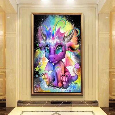5D Diy Diamond Painting Cartoon Dragon Cross Stitch Set Full Diamond Embroidery Mosaic Art Picture of Rhinestones Decor Gift