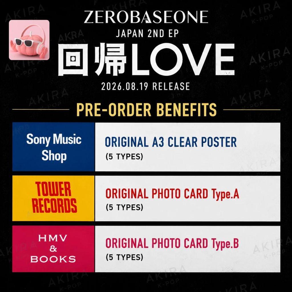 VORBESTELLUNG ZEROBASEONE Japan 2. EP LOVE KAIKI LOVE POB FOTOKARTE KLARES POSTER