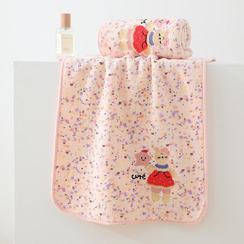Soft Coral Velvet 7A Antibacterial Bath Towel Quick Dry Home Hotel Face Washcloth Set