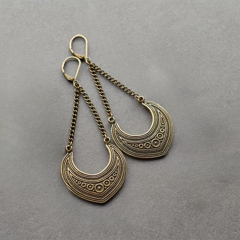 

Креативные винтажные этнические серьги ручной резьбы изогнутой формы сумки, античного золотого цвета, женские персонализированные украшения для хип-хоп вечеринки