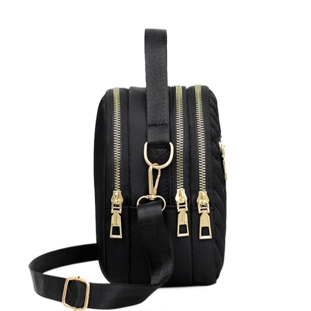 Oxford Shoulder Bag Solid Color Small Phone Bag Casual Zipper Crossbody Bag Storage Bag