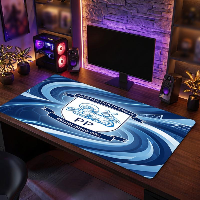 Preston North End Football Print Large Mouse Pad, Anti-Slip Extended Gaming Desk Mat for Office Home