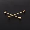 2 Pcs Men Gold Plated Tone Steel Collar Tie Pin Stud Barbell Bar Clip Clasp Brooch 6CM