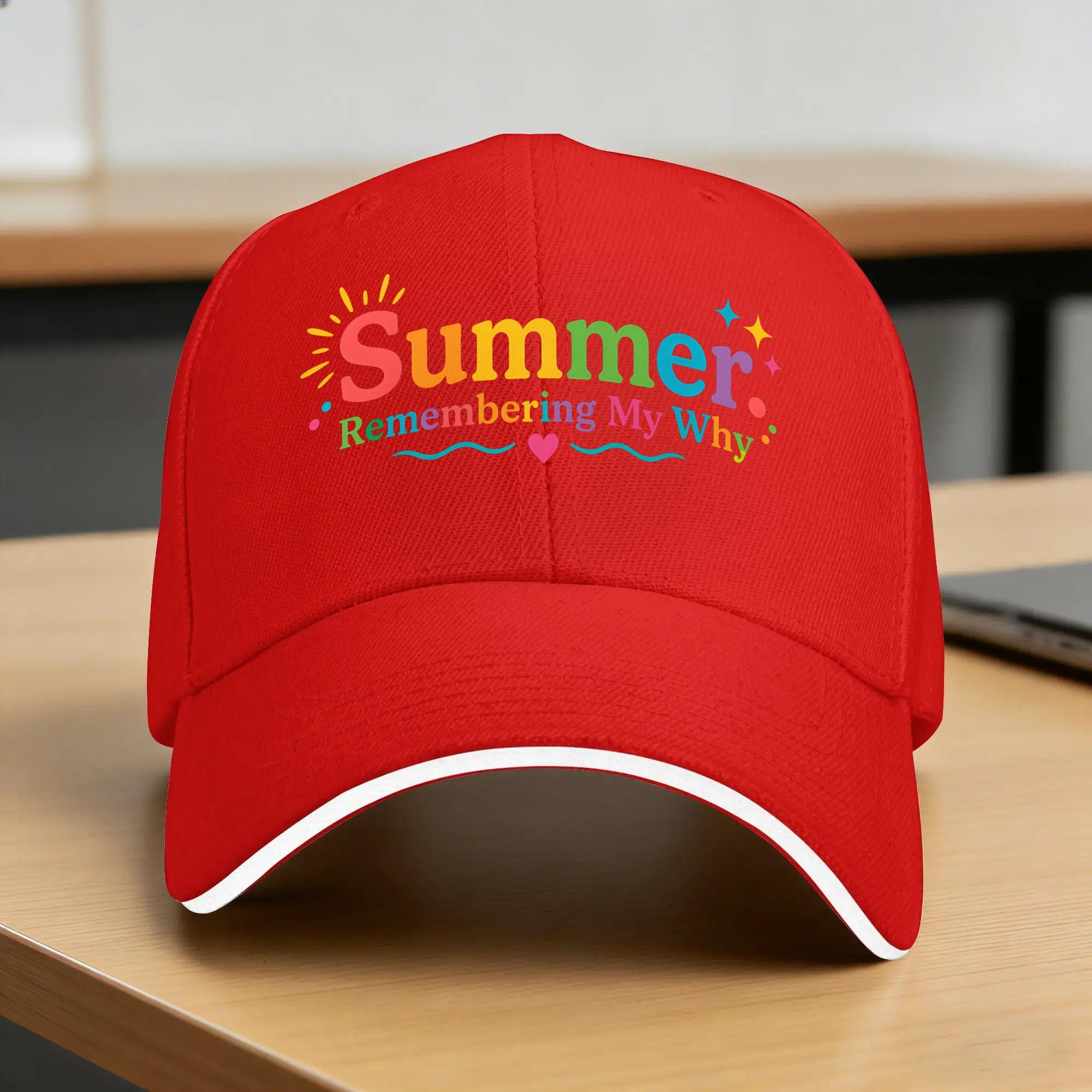 Summer Remembering My Why Sun Baseball Cap Summer y2k Funny Trucker Hat For Women Unisex Hiking Fishing Snapback Cap One Size