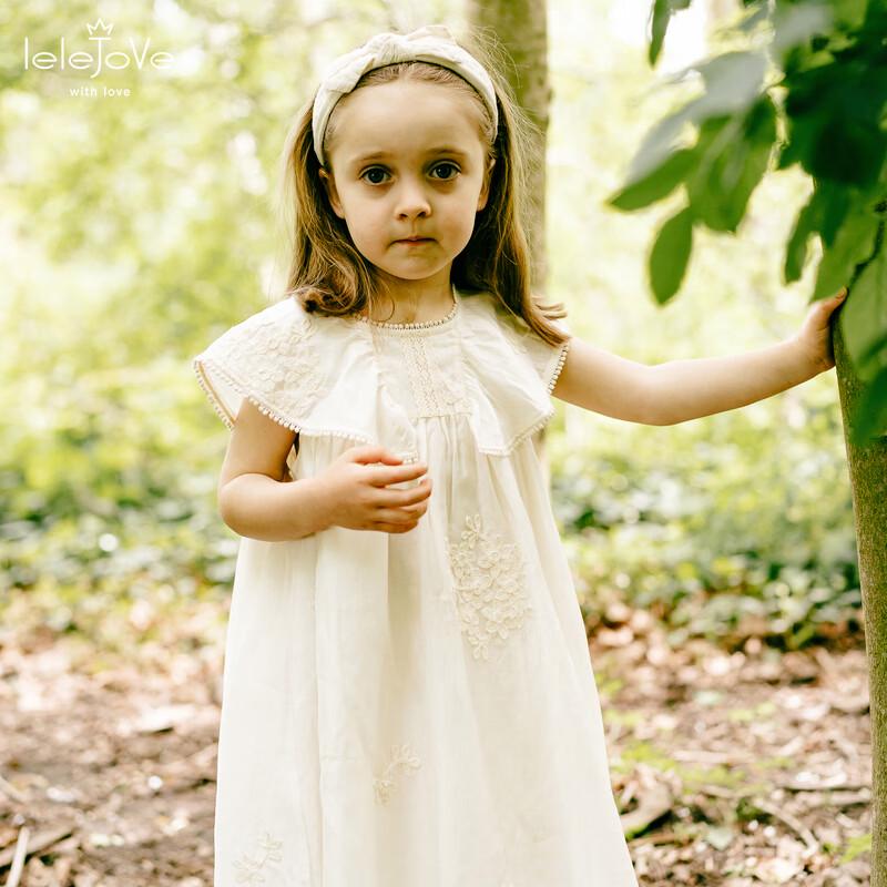 

LELE JOVE Girls Embroidered Satin Nordic Princess Dress 100