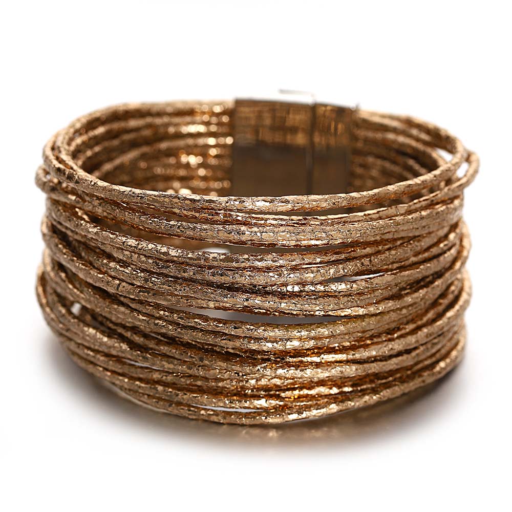 Amorcome Simple Mixed Color Shiny Leather Bracelets for Women Fashion Boho Multilayer Strips Wide Wrap Bracelet Femme Jewelry