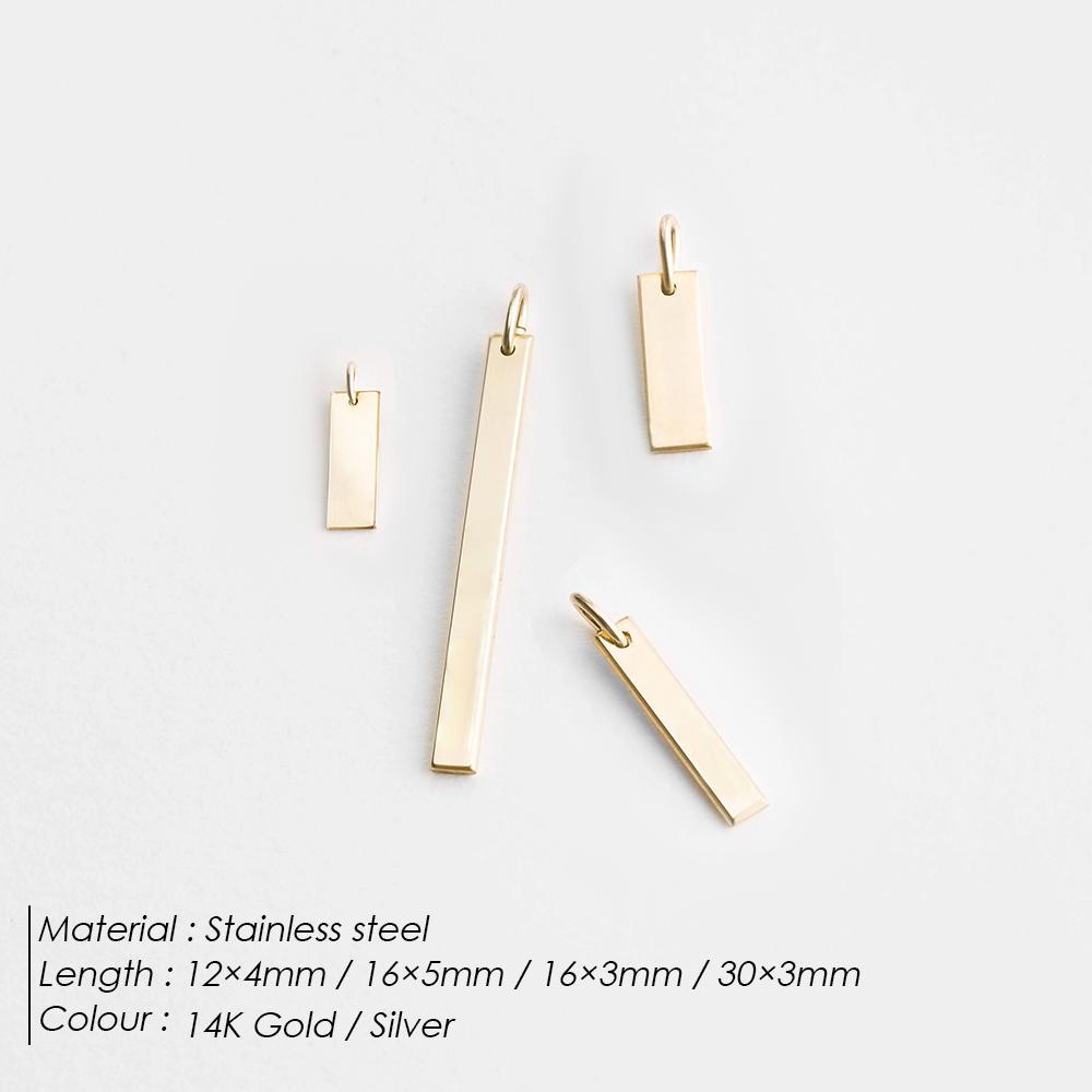 EManco Stainless Steel Mirror Polished Blank Rectangle Pendant Charms Can Make DIY Necklace Bracelet Jewelry Factory Outlet