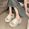 Summer new women's slippers summer one-word non-slip two-color thick-bottomed fashion women's beach slippers versatile